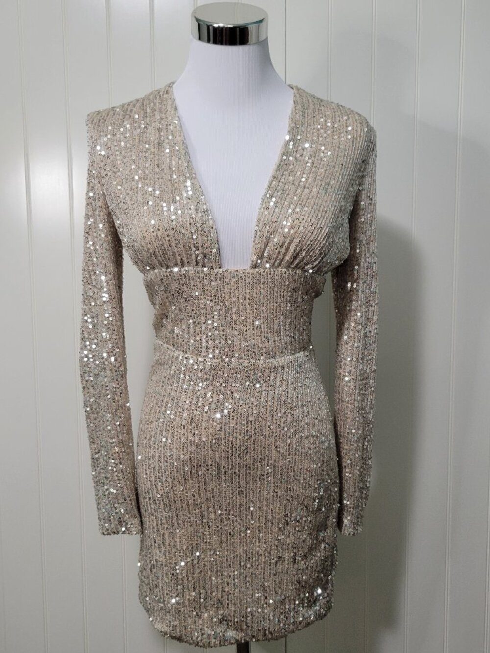 Champagne Cocktail Night Luxe Club Prom New Year Indie Sleaze Sequin Mini Dress
